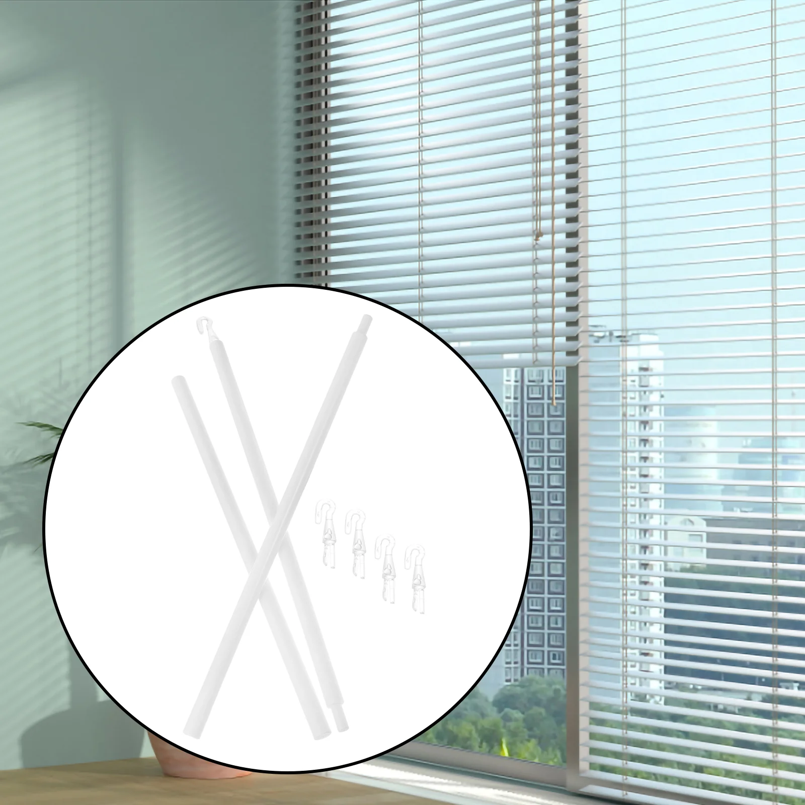 Slats Venetian Blind Rod Smart Curtains Plastic for Window Tilt Stick White Sheer