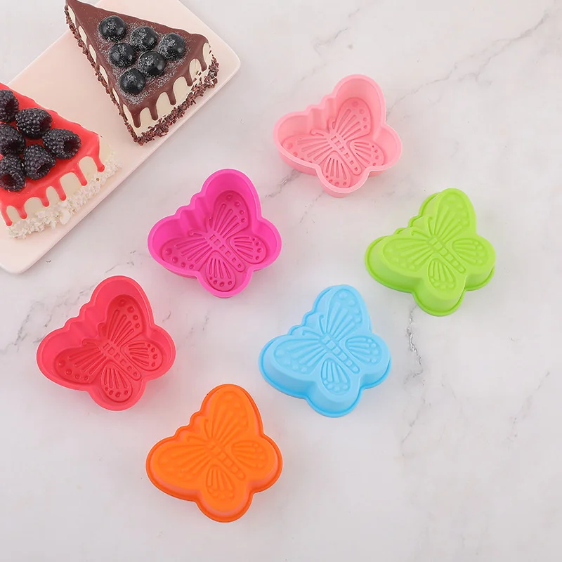 New Butterfly Silicone Muffin Cake Cups Pudding Tart Molds Baking Utensils