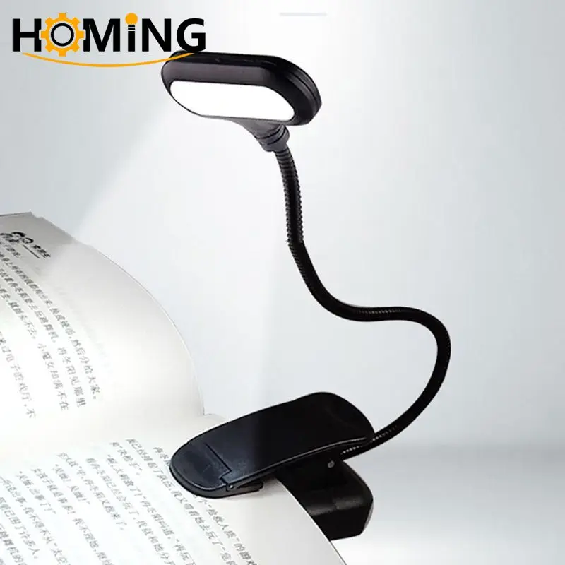 Luz LED ajustable para libros, lámpara de escritorio de lectura nocturna, Flexible, con Clip de Goosenecks, alimentación por batería AAA, 5LED