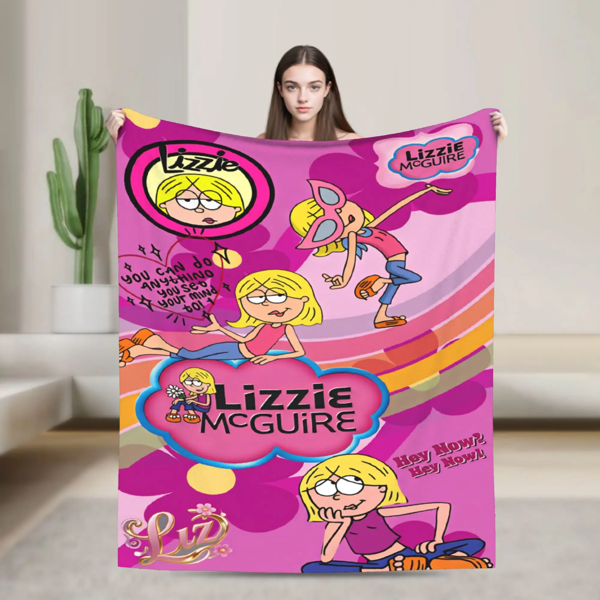 Lizzies Cartoon McGuires Flannel Blanket  Super Soft Bedding Throws for Bedroom Decorative Pattern Bedspread Sofa Bed Cover