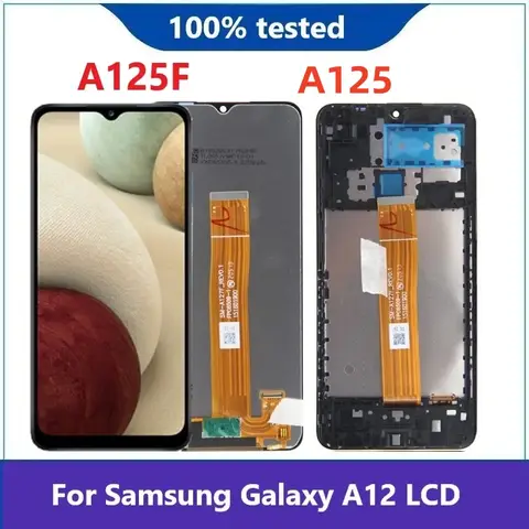 LCD 디스플레이 터치 스크린 디지타이저, 삼성 갤럭시 A12, A125F, A125 용, 6.5 인치