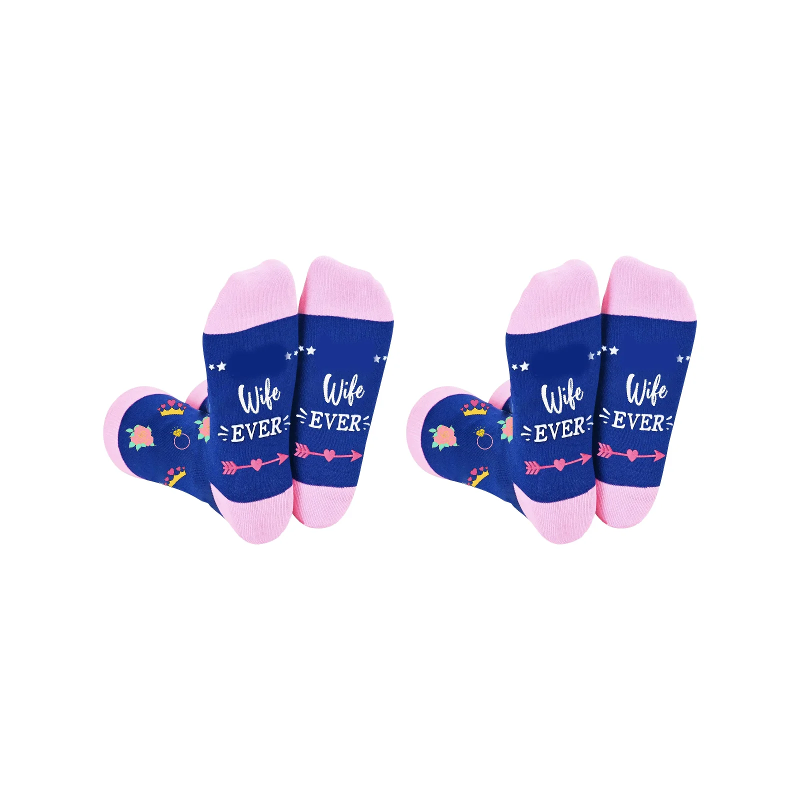 Family English alphabet cotton socks 8-piece set (wife/husband/mom/dad/son/daughter/sister/brother)