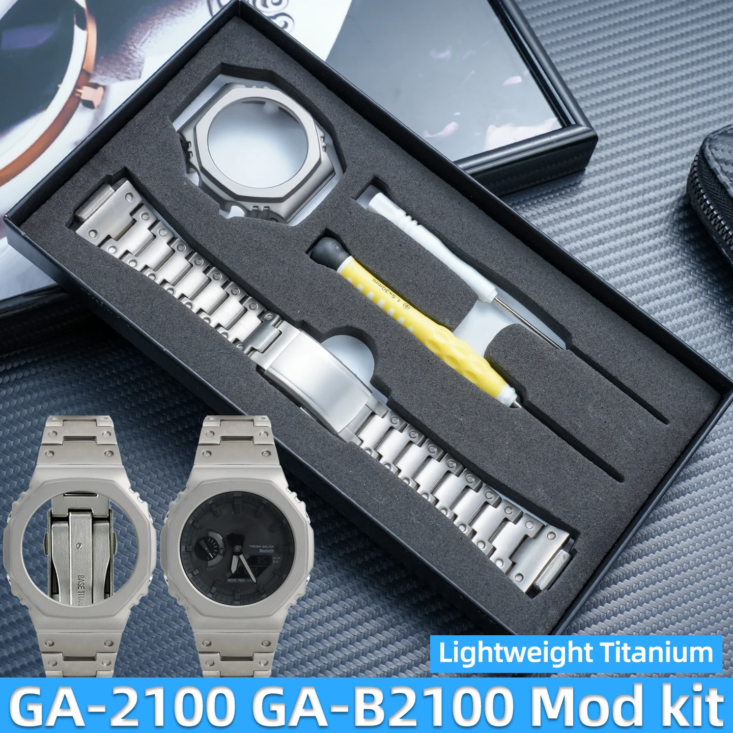 

Комплект корпуса и ремешка из титанового сплава для Casio G-SHOCK GA2100 GA-2110 GAB2100, модифицированный комплект, металлический безель, сменный ремешок, аксессуары для часов