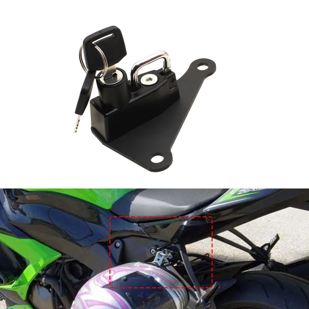 Motorcycle Helmet Lock Mount Hook Keys Aluminum Locking For KAWASAKI NINJA ZX6R ZX 6R ZX-6R 2013-2020 2018 2019 2017