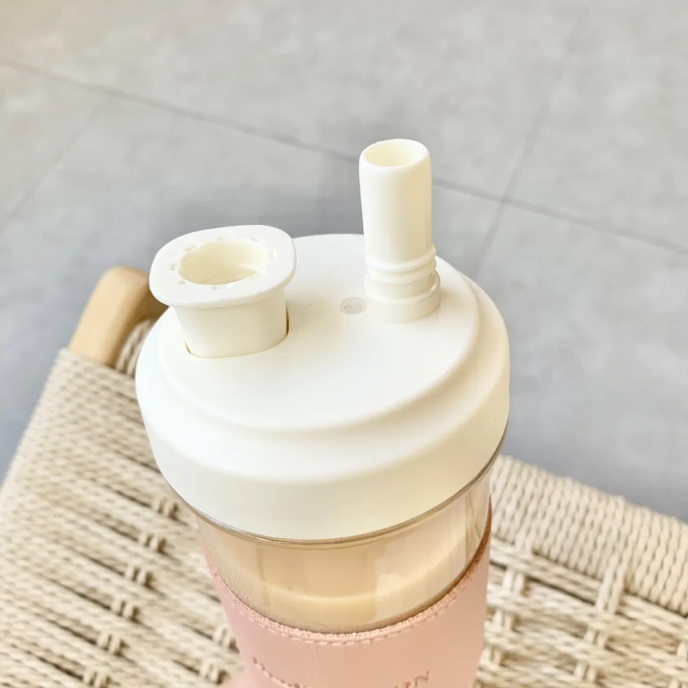 Cute 850ML Straw Cups Straw Large Capacity Boba Milk Cup Juice Drop-proof Drinking Cups
