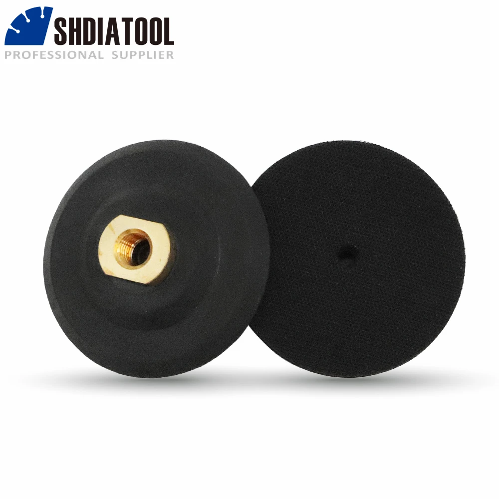 SHDIATOOL 2 قطعة 4 بوصة M14 موضوع المطاط الداعم لينة 100 مللي متر منصات احتياطية لتلميع منصات الرملي القرص