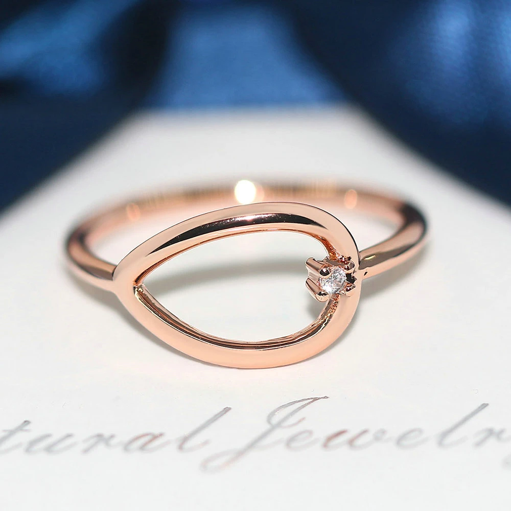 ZHOUYANG Simple Geometry Rings For Women Hollow Out Small Zircon 3 Color Daily Comfortable Finger Ring Fashion Jewelry R907