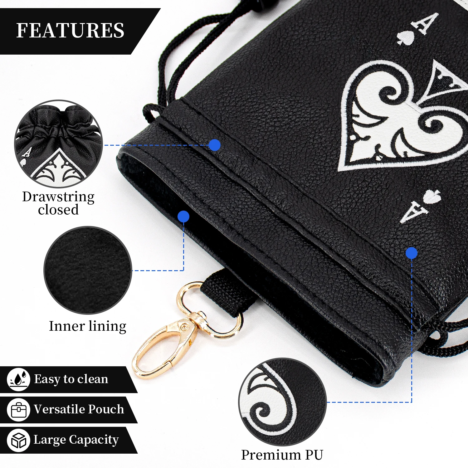 حقيبة جولف برباط بتصميم نمط مجرفة - سهلة الحمل، يمكن أن تستوعب الهواتف المحمولة وإكسسوارات الكرة، متينة #5