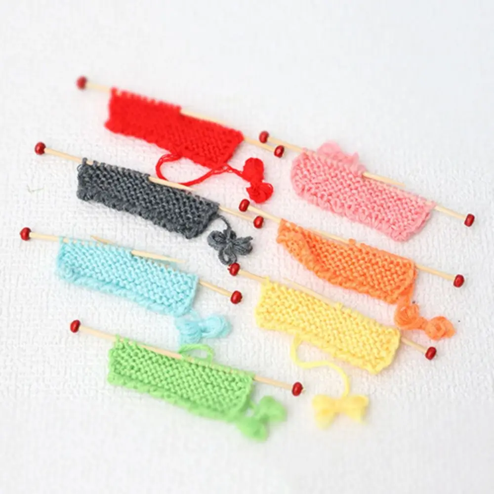 Thick Thread Miniature Knit Sweater Model Imitation Handicraft Dollhouse Miniature Handmade Knitted Colorful Scene Props