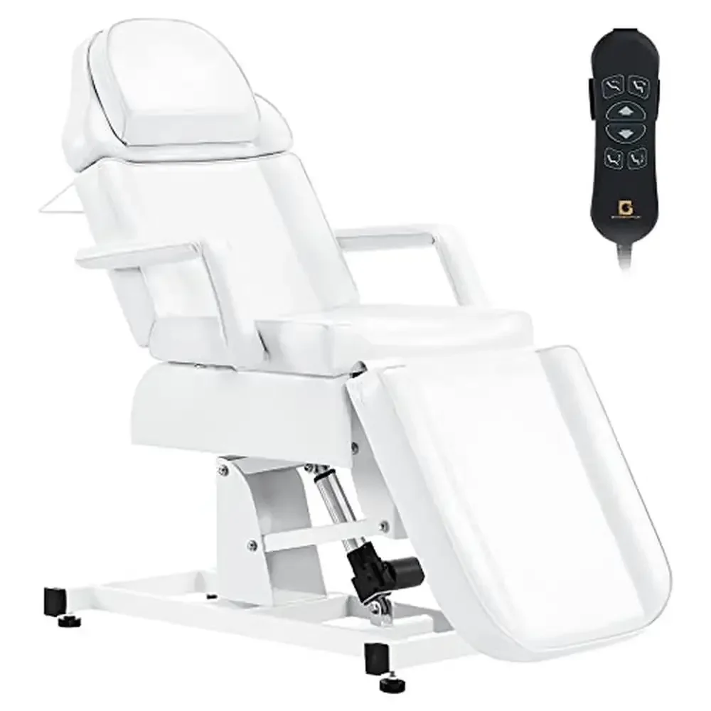 Electric Adjustable Tattoo Table Facial Bed Esthetician 3 Motor Bed 440lbs Capacity White Color Smooth Quiet Operation Spa