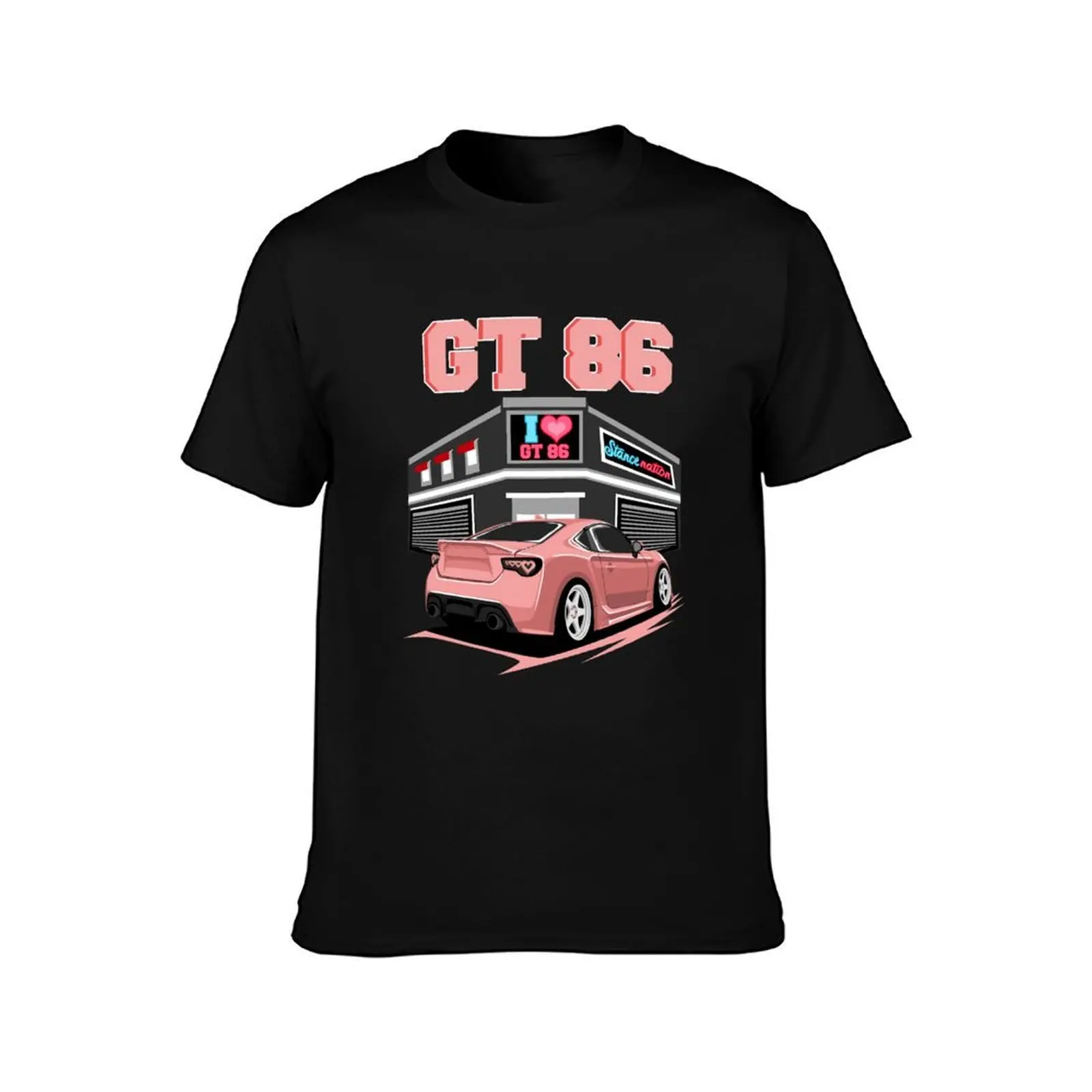 GT86 Pink Stance JDM Car T-Shirt t shirts for man slim fit anime t shirts oversize T-Shirt