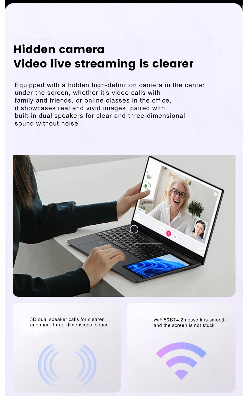 Topton L10 Dual Screen Laptop 15.6 Inch IPS + 7'' Touch 12th Gen Intel N100 Max 32G DDR4 2T SSD Slim Office Notebook PC Computer