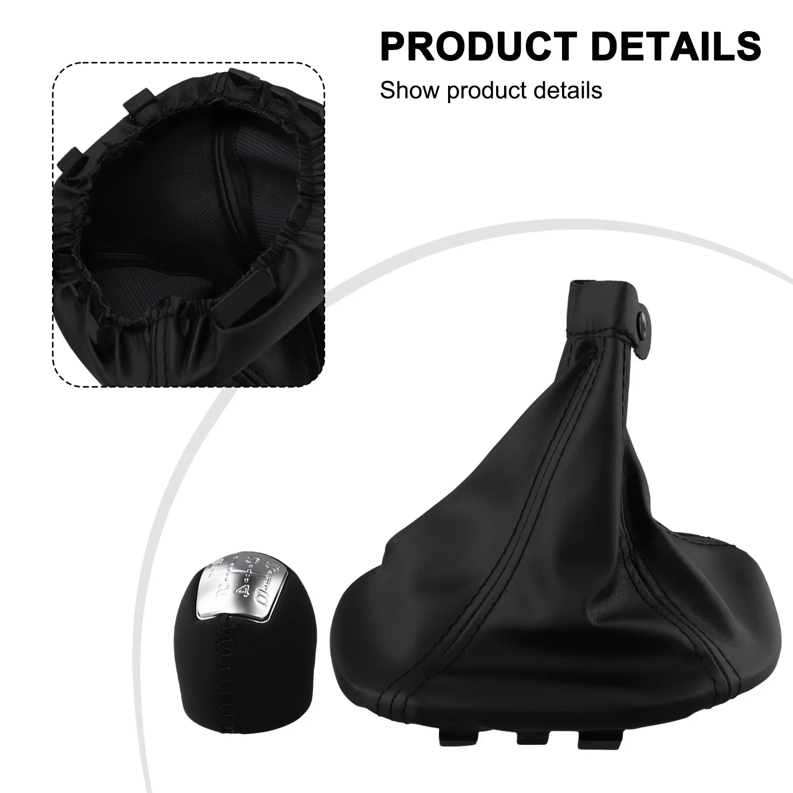 Car Interior As Shown 6 Speed Gear Shift Knob PU Leather Vehicle Parts High Universality Fitment Manual Measurement Deviation