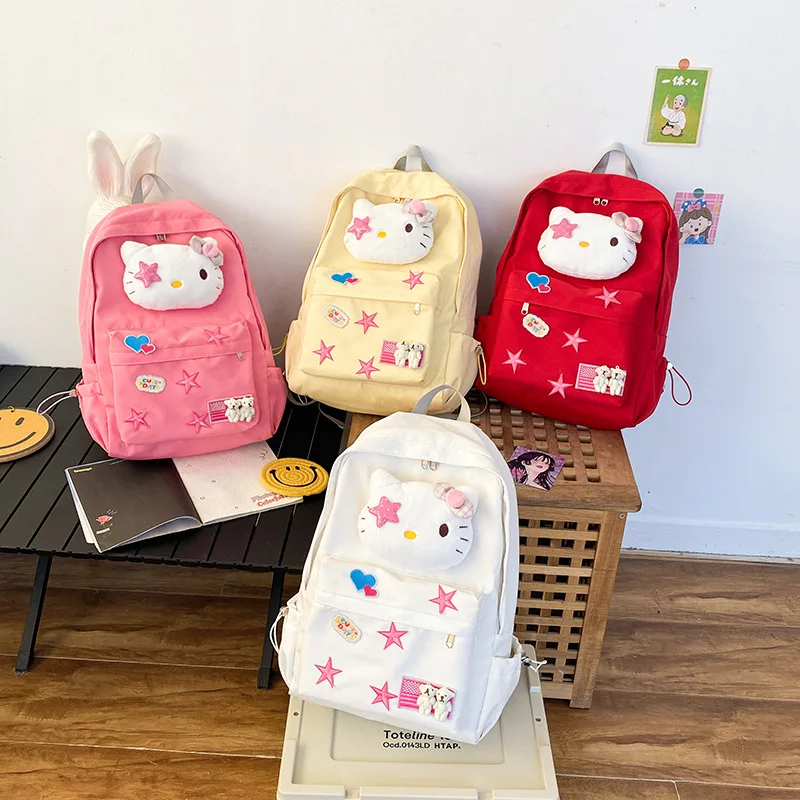 Sanrio Hellokitty Kuromi My Melody Pom Pom Purin Anime Backpack Cute Schoolbags Cartoon Shoulder Bag Birthday Gift for Friend