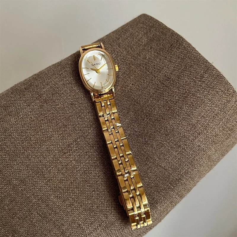 موضة ساعة ذهبية البيضاوي الهاتفي ساعة كوارتز الصلب حزام مؤشر الساعات الرقمية للنساء دروبشيبينغ ساعة Relojes Para Mujer