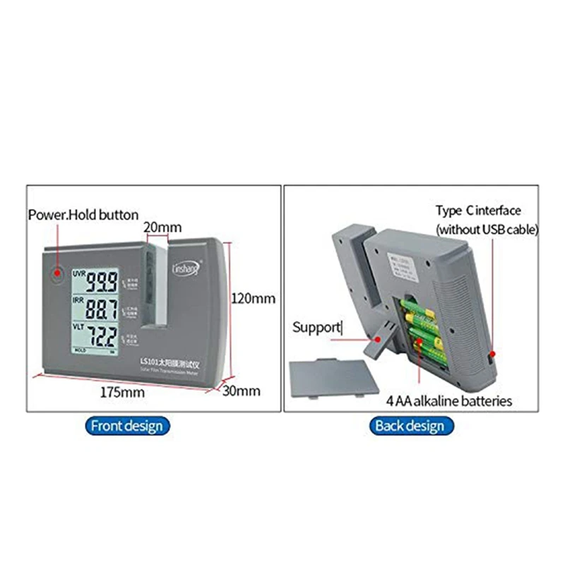 Linshang LS101 Rejection Tester Solar Film Tester Meter Window Tint Meter VLT UV IR Rejection Tester