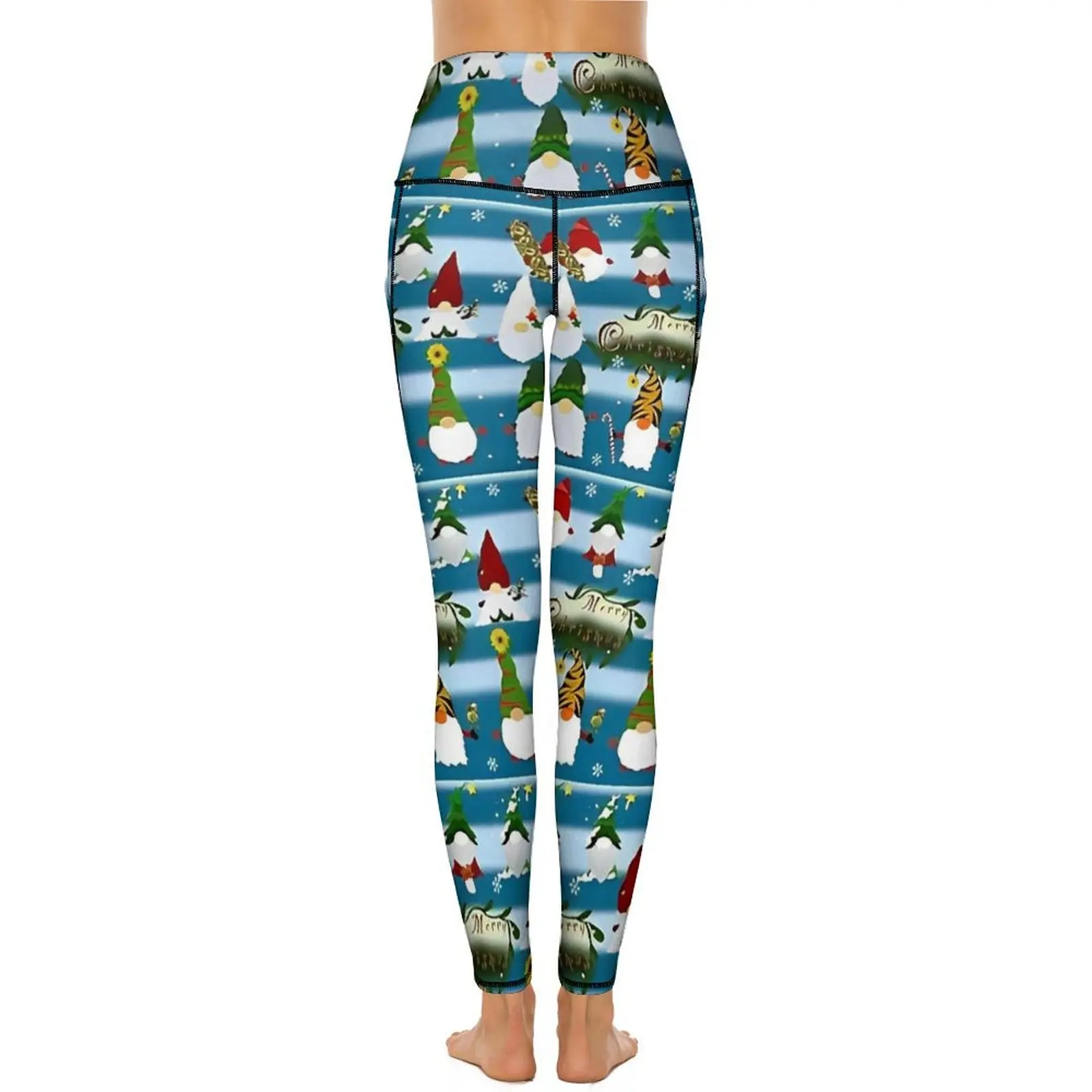 Feliz Navidad Santa lindo Gnomo pantalones de Yoga mallas gráficas sexis mallas para correr de cintura alta mujeres dulces medias deportivas elásticas