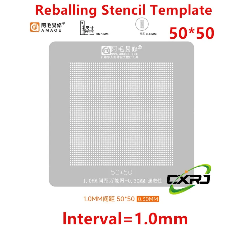 Multifunction Universal BGA Stencil For Interval 1.0mm 1mm 1.27mm 50*50 26*26 Parallel Hole Direct Heat Template Solder Rework