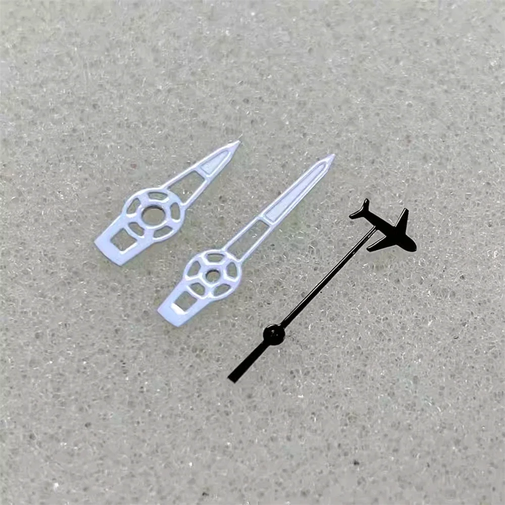 نمط جديد NH35 الأيدي الإبداعية شكل طائرة ساعة الأيدي المؤشرات الخضراء مضيئة ل NH35 NH36 ساعة يد تعمل بالحركة اكسسوارات DIY بها بنفسك