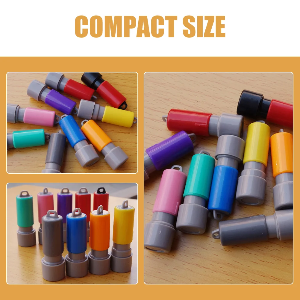 10 Pcs Postage Stamps Seal Case Round Ink Blank Making Tool Name Mini DIY Small Seals