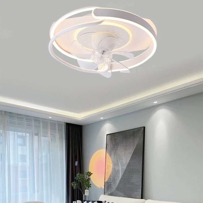 Shaking Head Ceiling Fan Lights Simple Modern Restaurant Study Children's Bedroom Fan Lamps LED Designer Indoor Lighting Fixture