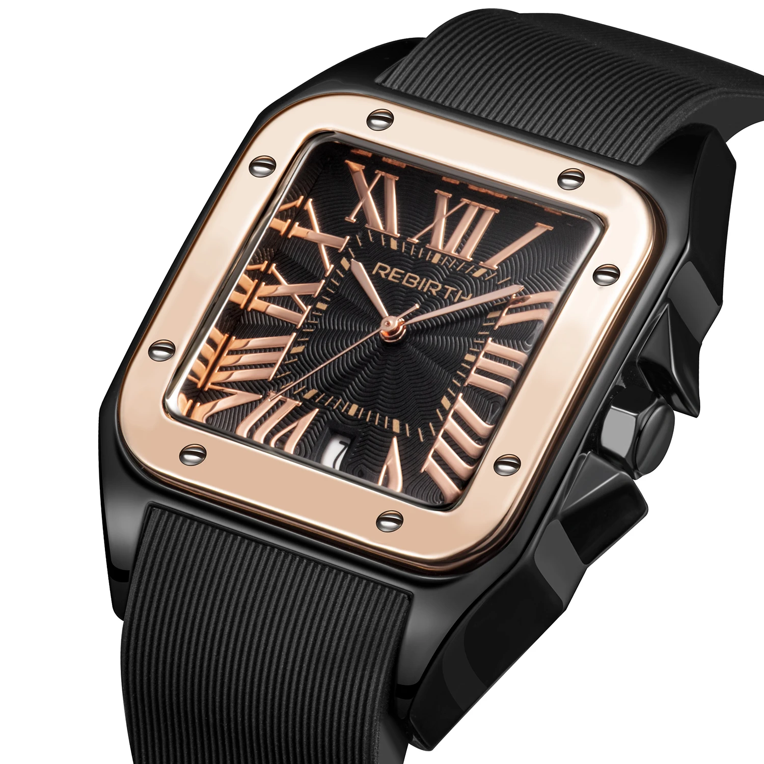 ساعة كوارتز ممتازة بتقويم بمقياس روماني بسيط وأنيق