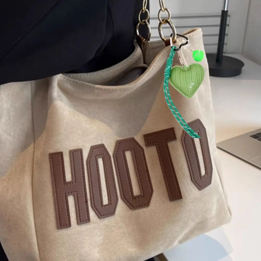 PU 가죽 하트 키체인 농구 우븐 로프 땋은 로프 자동차 키링 한국 스타일 수제 사랑 축구 가방 참