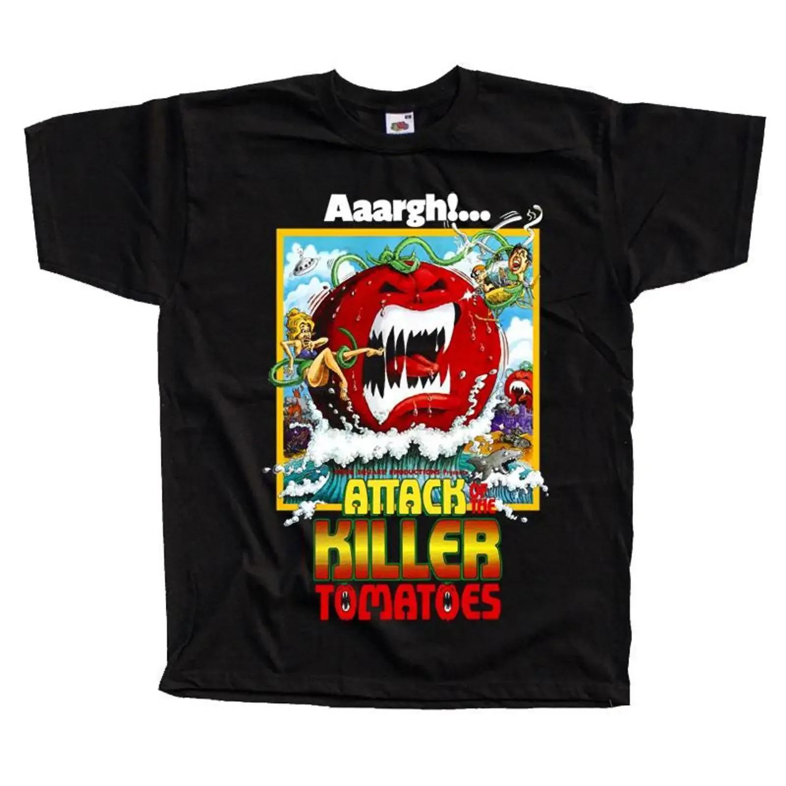 attack of the killer tomatoes horror movie poster T Shirt Black vintage scary all sizes S 5XL vintage Washed
