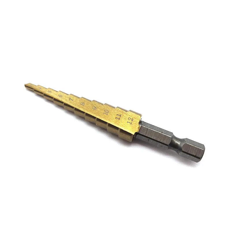 3-12 10 Step Hexagonal Handle Titanium Plated Step Drill High Quality Metal Hole Drilling Rig