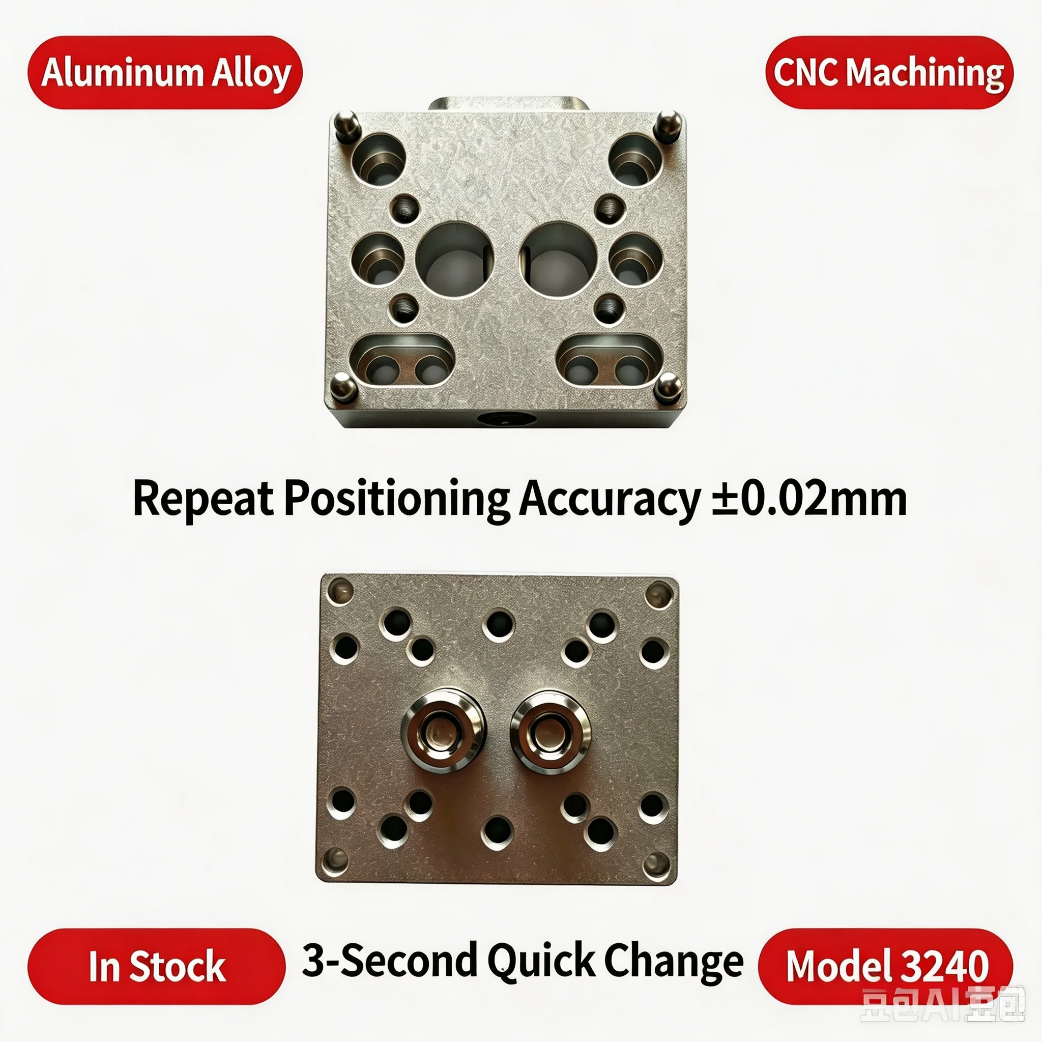 Industrial automation robotic arm quick change fixture, one key converter, zero point positioning quick change board