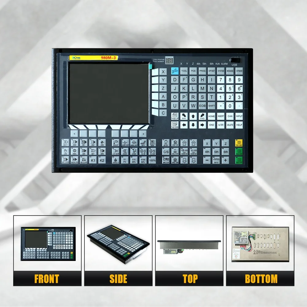 HLTNC CN Control CNC Milling Machine 980M  Full Guard 3 4 6 Axis MAX Milling Machine Numerical Control System 8 Inches Monitor
