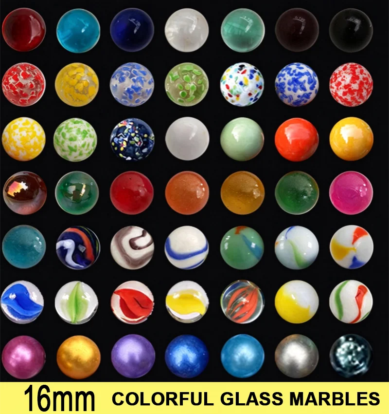 5-90PCS 16mm Colorful Glass Marbles Decorative Marble Balls Run Game Solitaire Game Accessories Vase Filler&Fish Tank Gift DIY