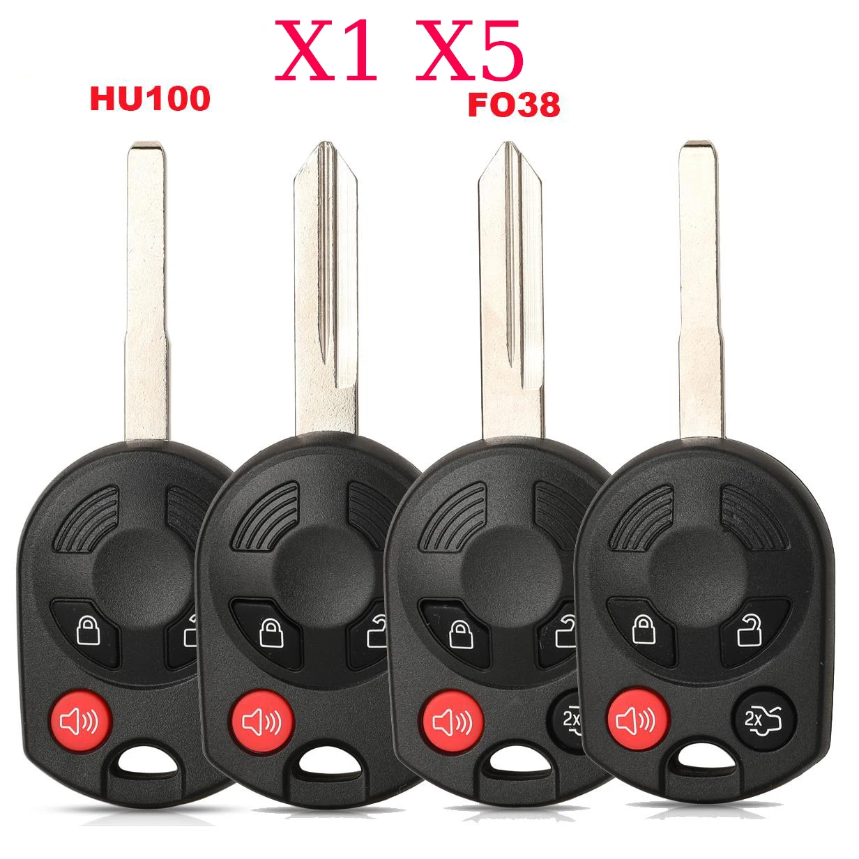 jingyuqin X1 X5 Remote Car Key Shell Cover Fob For FORD Expedition Mustang F150 F250-350 Super Duty Keyless Case