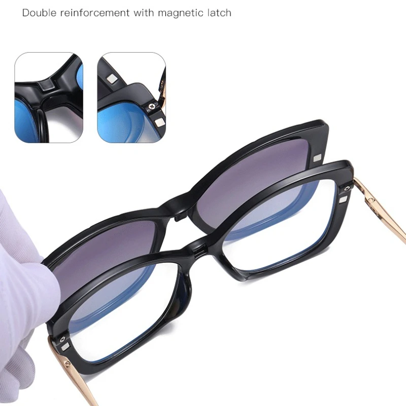 نظارات شمسية مستقطبة بمشبك مغناطيسي عصري من GJ OPTICIAN متعددة الاستخدامات للنساء مضادة للضوء الأزرق نظارات طبية للقراءة التقدمية