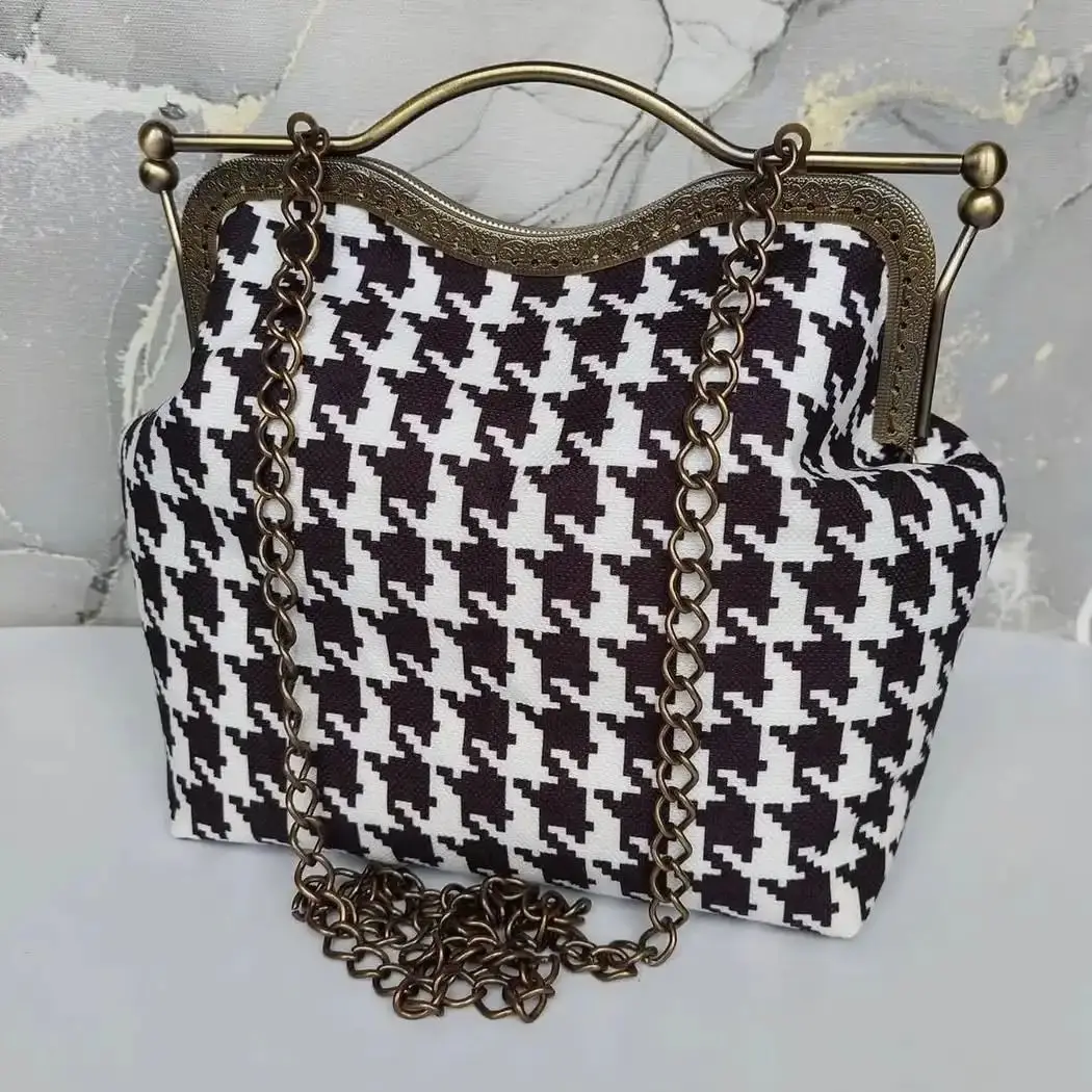 

Lost in Vintage Exquisite Clutch Features Art Tiger Anmials Tapestry Fabric that Boasts a Rich Display of Geometric