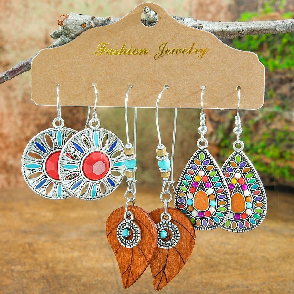 Boho Style Multi-Style Women\'s Earrings Geometric Shape Dangle Ear Jewelry Match Various Party Decor Gifts
