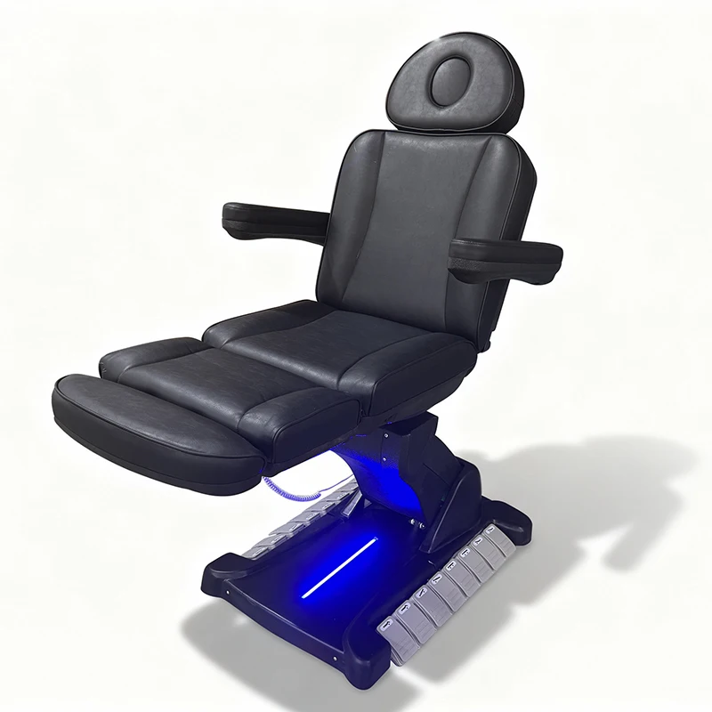 

Modern Perfect Massage Beds Salon Furniture Black Pu Leather Electric Bed Facial Salon Treatment Bed