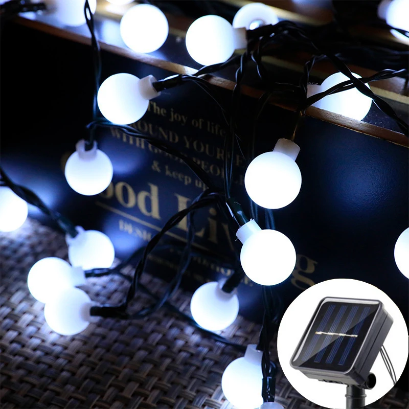 

Festoon LED Round Ball Garden Solar Garland Lamp for Wedding Party Camping Balcony Holiday Decoration Solar Outdoor Light String