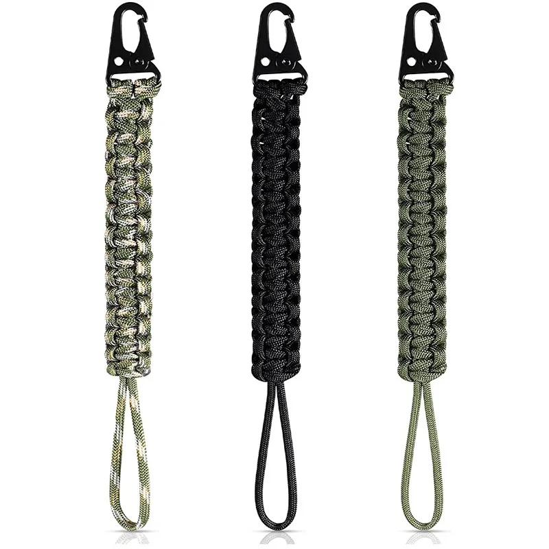 Tactical Paracord Rope Lanyard Outdoor Camping Keychain Buckle Survival EDC Knife Key Fastener Hook Backpack Waist Belt Buckle