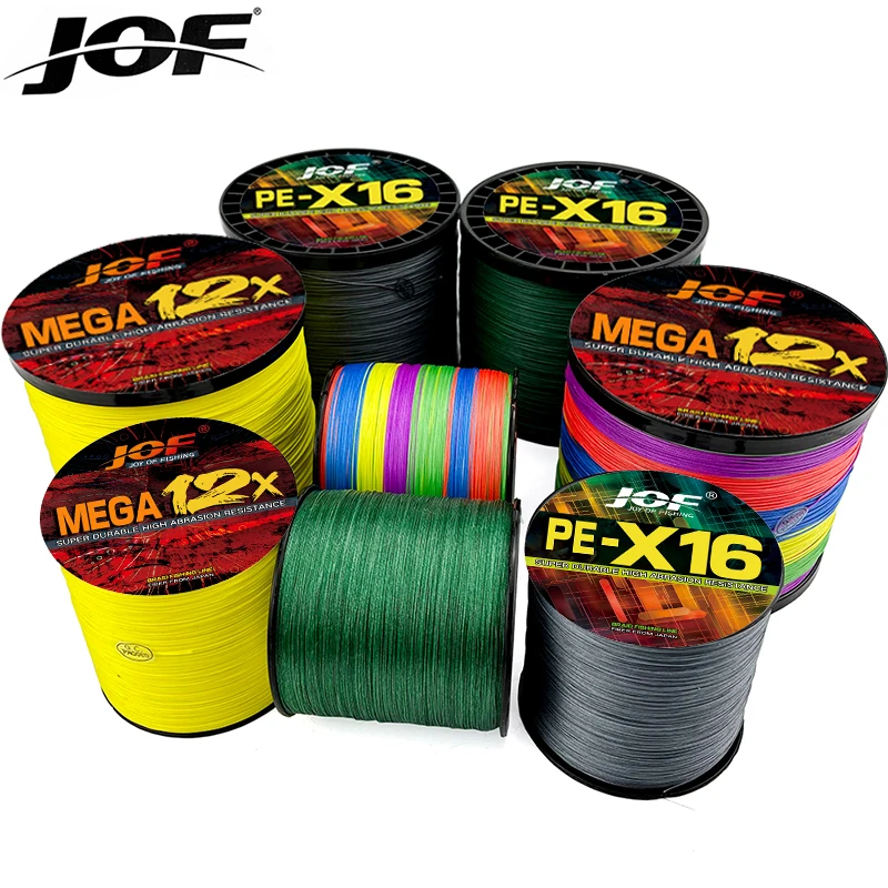 

JOF X12/16 Мультифиламентная гладкая плетеная полиэтиленовая леска, диаметр 300 м: 0,16-0,8 мм, тест на прочность: 11,3-91 кг, морская рыбалка в морской воде