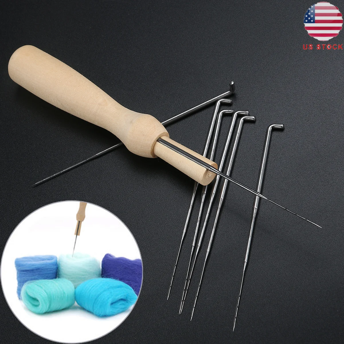 7 قطعة 7 إبر التلبيد 80 مللي متر مجموعة أدوات ورأى الصوف كاتب خشب متين مقبض 70 مللي متر مثالية لإبرة مسطحة التلبيد مشاريع كبيرة #4