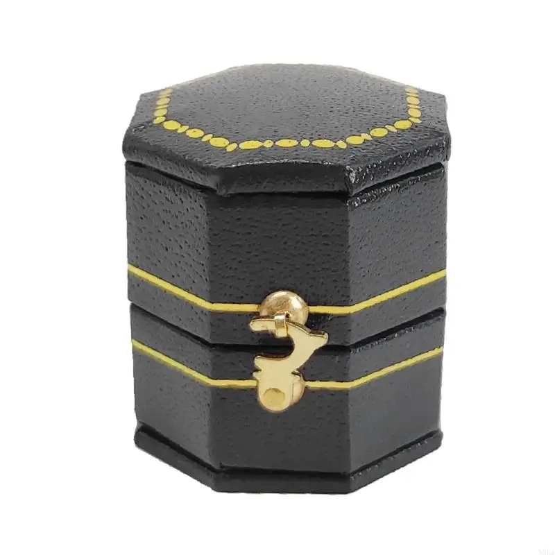

N5KA PU Leather Equal Retro Ring Box for Engagement Wedding Anniversary