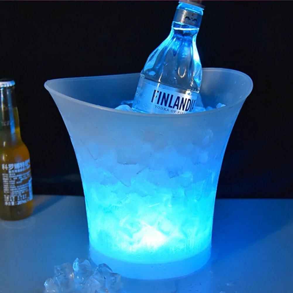 LED Colorful Luminous Beer Ice Bucket with Bluetooth Speaker RGB Atmosphere Light 7L Champagne Bar KTV Plastic