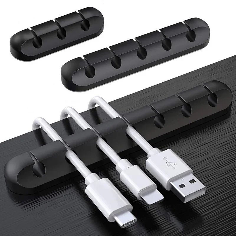 5/7. Kẹp Cáp Cuốn Gọn Để Bàn Tự Dính Cáp Sạc USB Giá Đỡ Dây Quấn Dây Bàn Người Tổ Chức Vật Dụng Văn Phòng