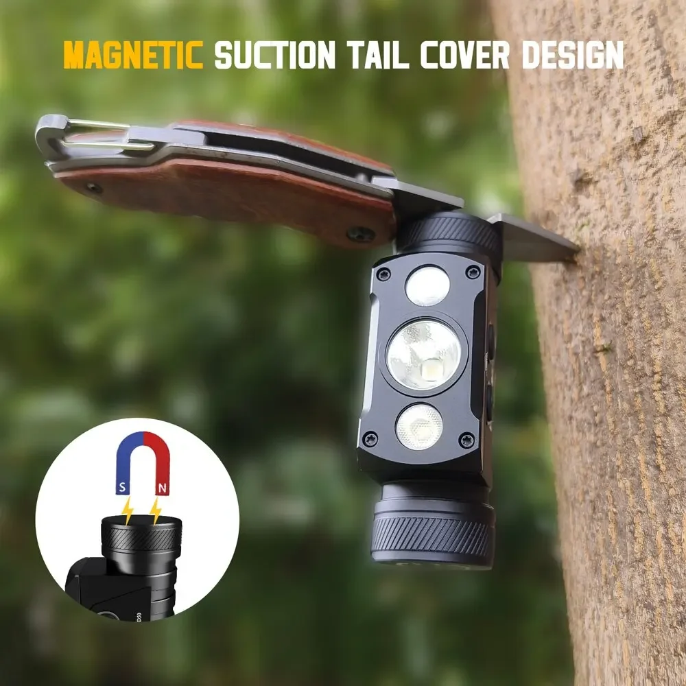Wurkkos HD50 كشافات 2A قابلة للشحن 21700 المصباح 4000lm XHP50.3 HI + LH351D + 660nm الضوء الأحمر Toollamp المغناطيسي الذيل ضوء المخيم