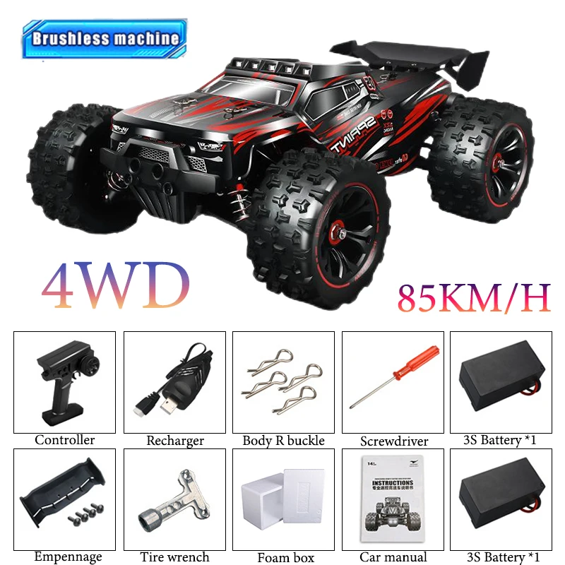 1:14 85KM/H Or  4WD RC Car With LED Remote Control Cars High Speed Drift Monster 4x4 Truck for Kids vs Wltoys 144001 Toys