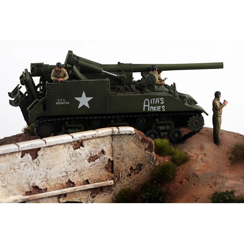 

1:72 Scale Model 6Pcs Action Figures US M40 Self-propelled Artillery Vehicle Group DIY Scene Accessory Collection Display Gifts