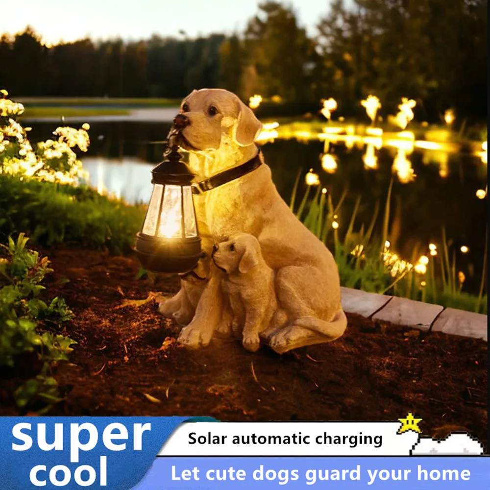 1 pc Patio decoration, outdoor, entrance decoration. Garden, villa solar simulation puppy decoration