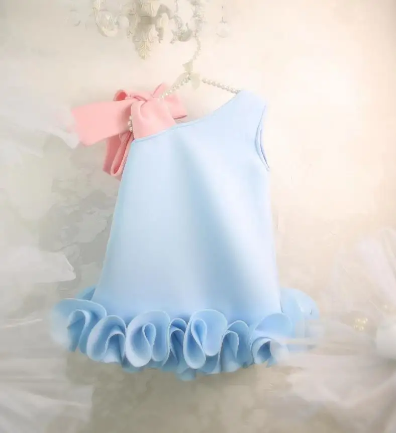 

New 2023 Luxury Princess One-piece Wedding Party Graduation Children Kids Clothes For Young Girl Dress Outfits Peach Costumes