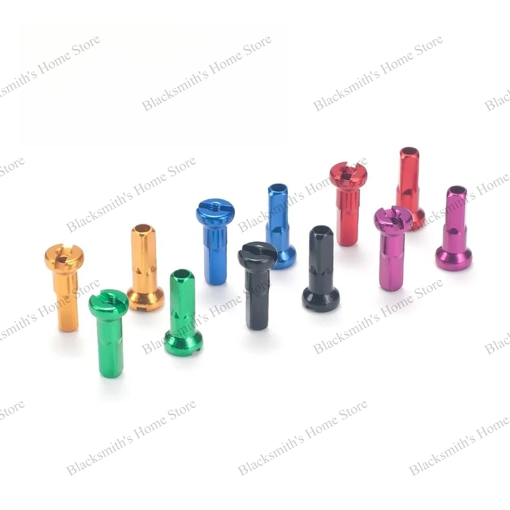 T Lightweight colored aluminum alloy spoke nipples for cycling mountain bikes and folding bikes, wheel set spoke nipples 14G/2mm
